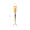 38&#x22; Gold Aluminum &#x26; Glass Traditional Candlestick Holder